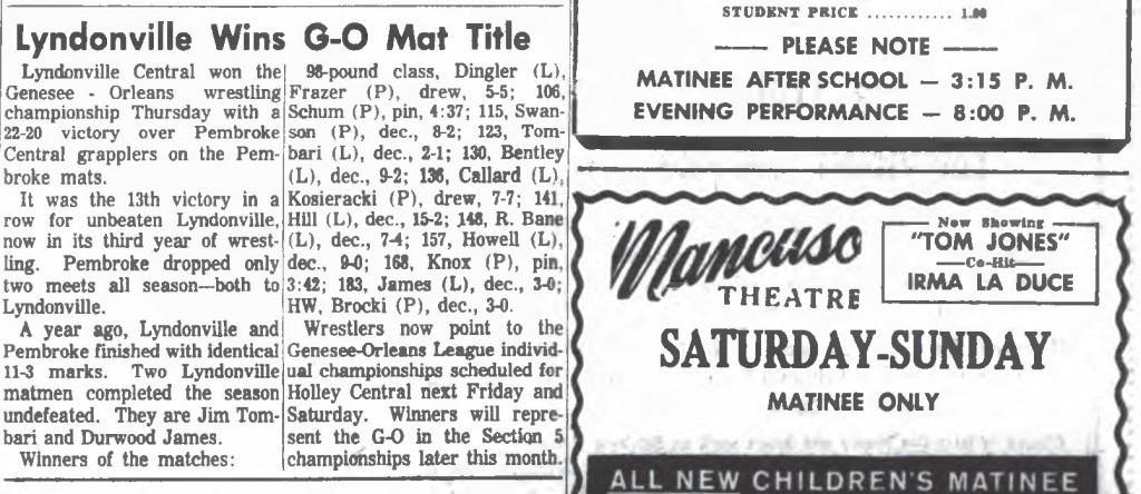Lyndonville Wins G-O Mat Title