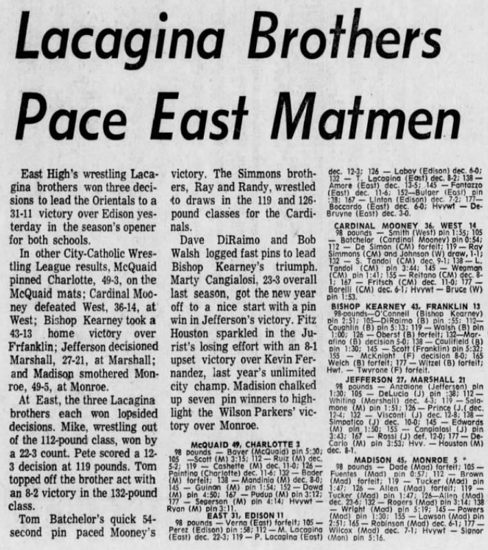 Cardinal Mooney defeated West