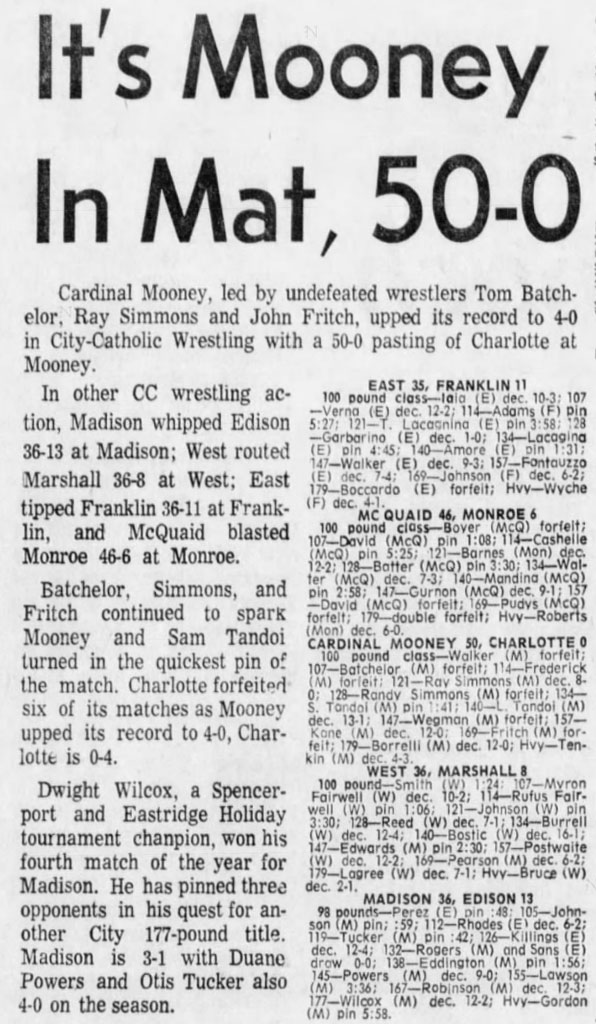 In other CC wrestling action