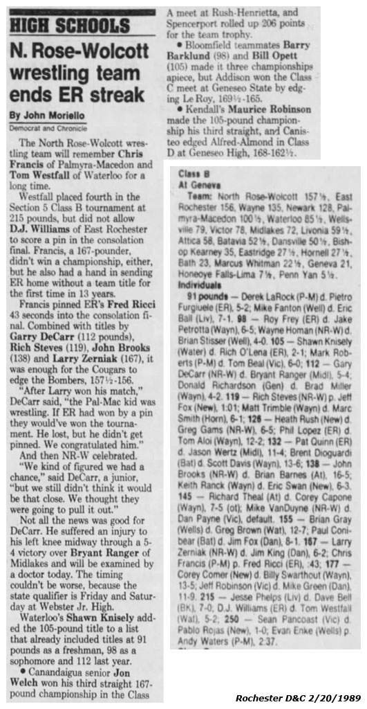 N. Rose-Wolcott wrestling team ends ER streak
