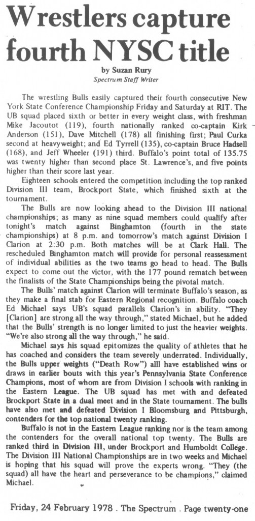 Buffalo wrestlers capture fourth NYSC title