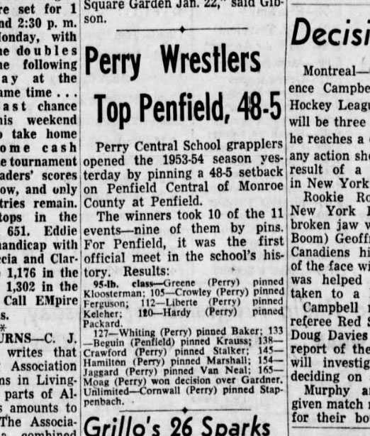 Perry Wrestlers Top Penfield, 48-5