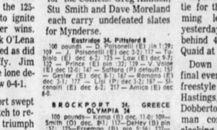 Eastridge 34, Pittsford 8