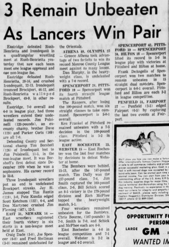 Rush-Henrietta walloped Brockport 49-9