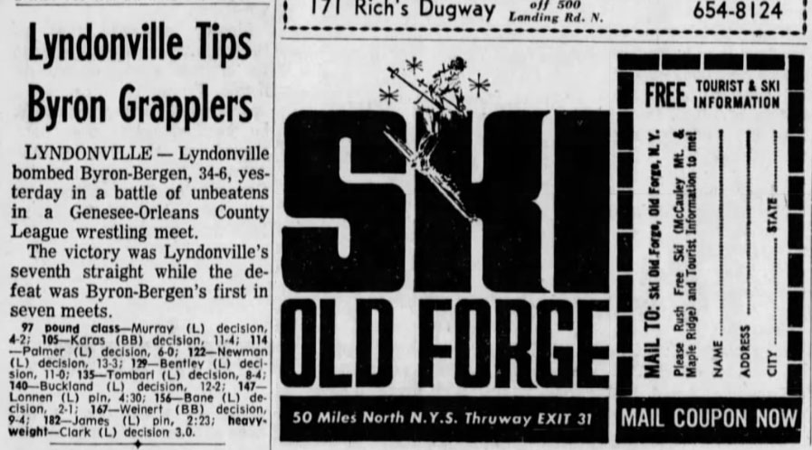 Lyndonville Tips Byron Grapplers