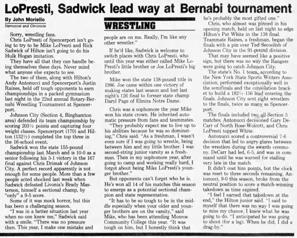 LoPresti, Sadwick lead way at Bernabi Tournament