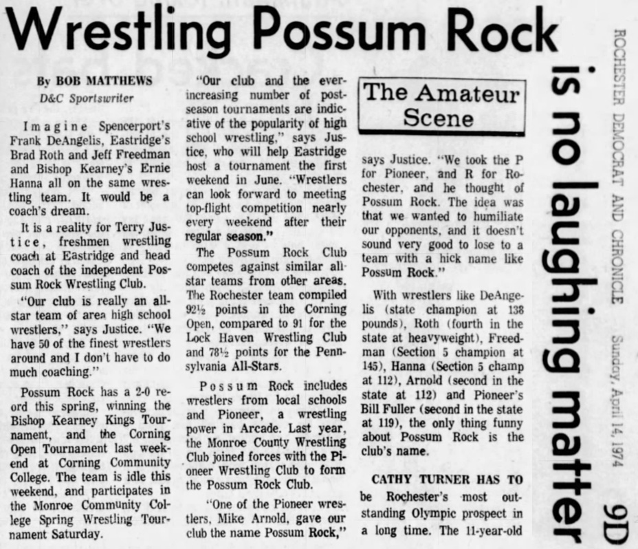 Wrestling Possum Rock is no laughing matter