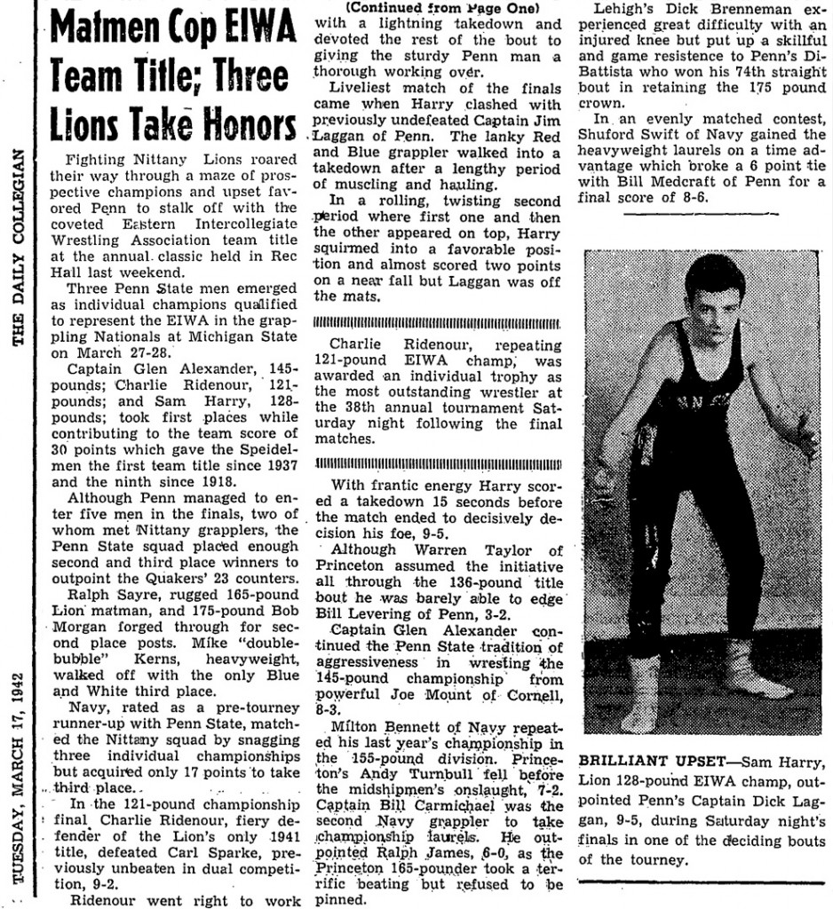 Penn State Matmen Cop EIWA Team Title