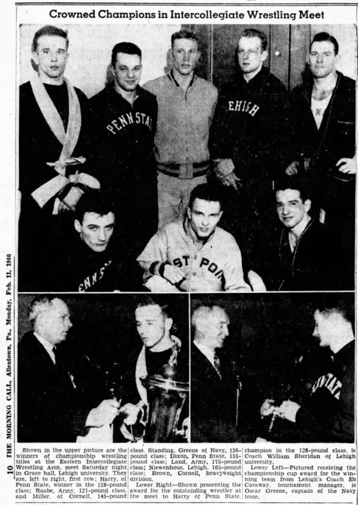 Crowned Champions in Intercollegiate Wrestling Meet