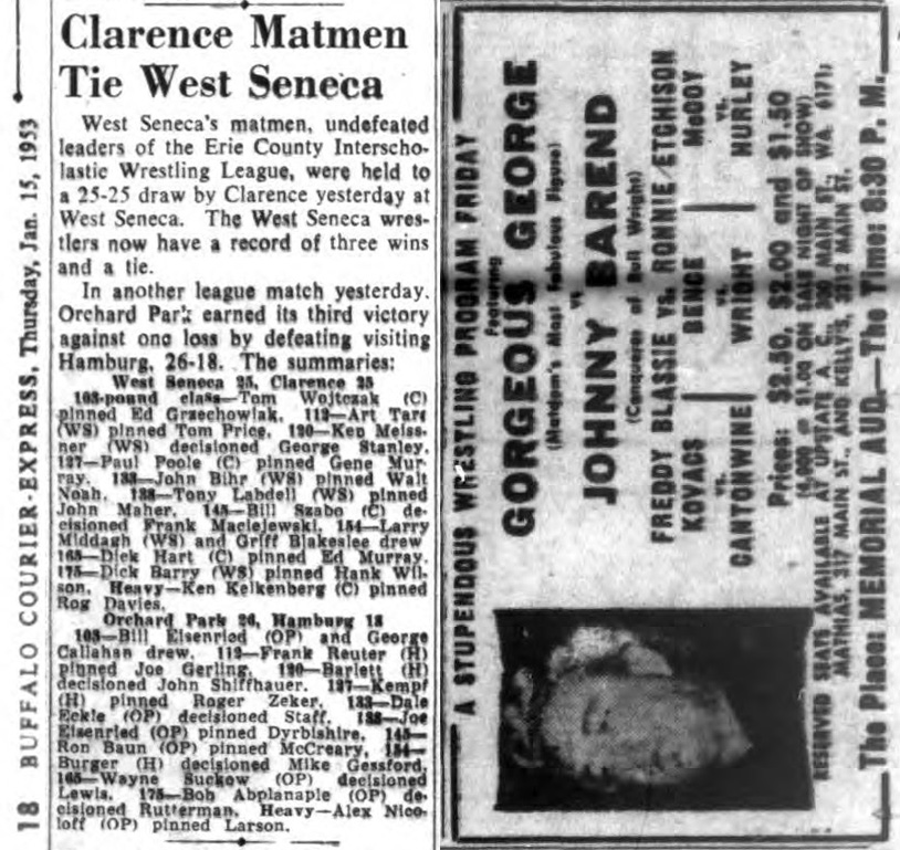 Clarence Matmen Tie West Seneca