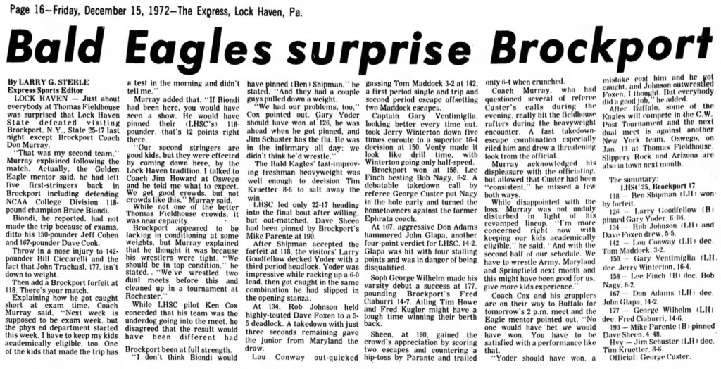 Bald Eagles surprise Brockport