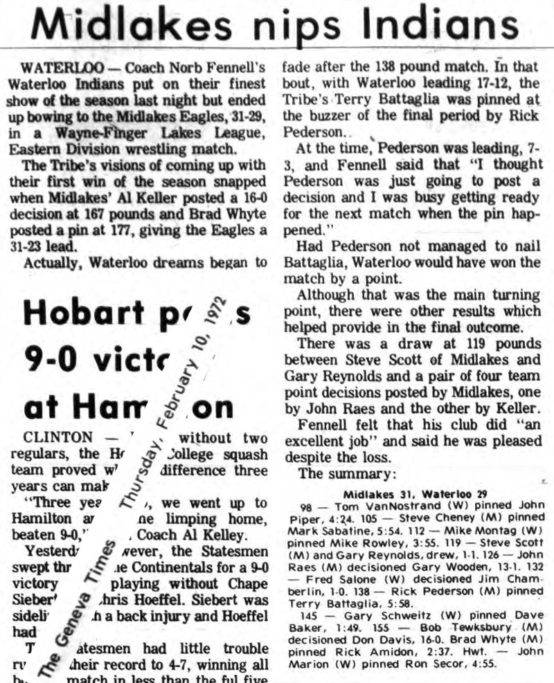 Midlakes nips Indians