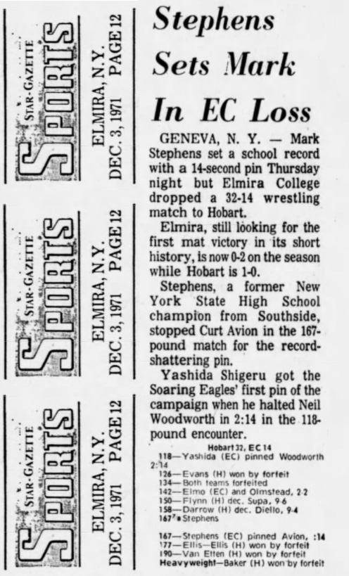 Stephens Sets Mark In Elmira College Loss