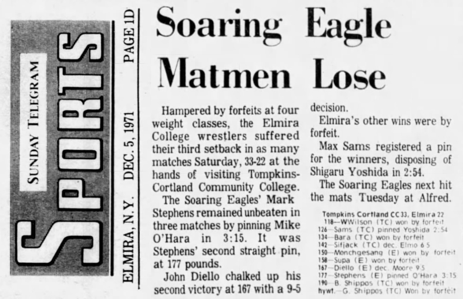Soaring Eagle Matmen Lose