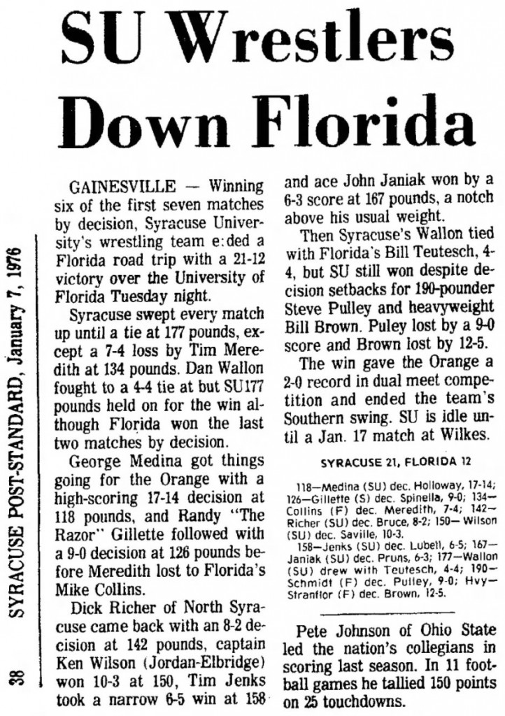 SU Wrestlers Down Florida