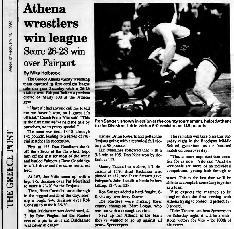 Athena wrestlers win league