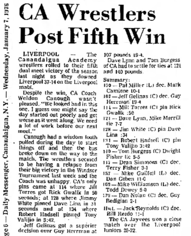 CA Wrestlers Post Fifth Win