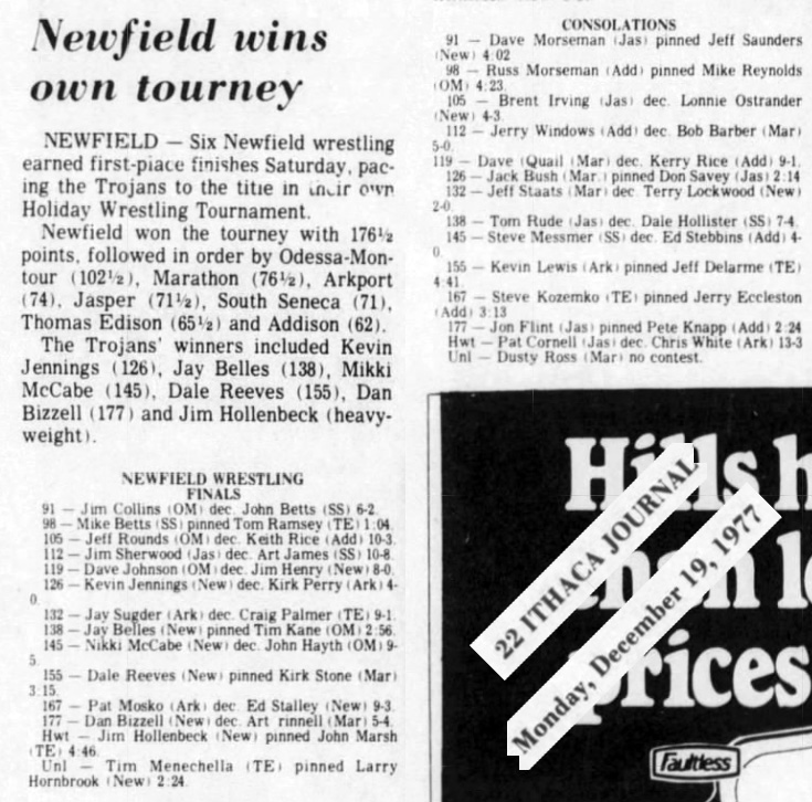 Newfield wins own tourney