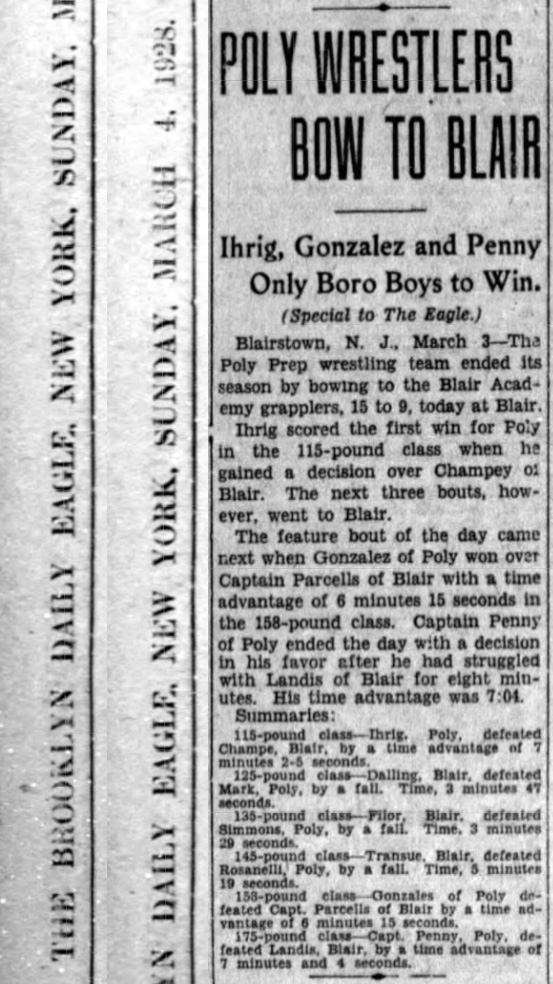 Poly Wrestlers Bow To Blair