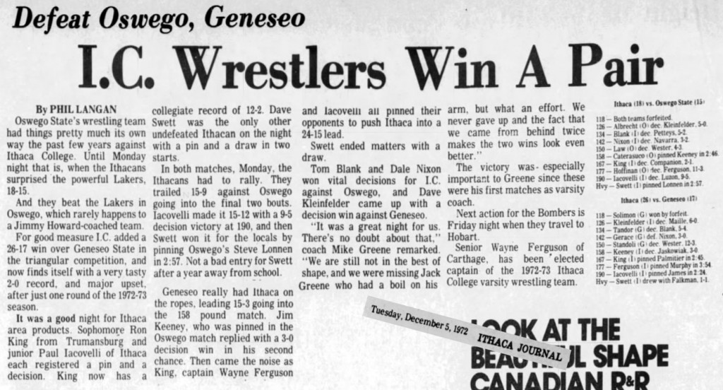 I.C. Wrestlers Win A Pair