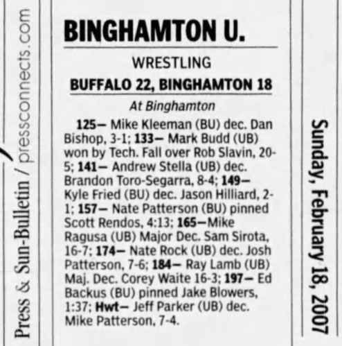 Buffalo 22, Binghamton 18