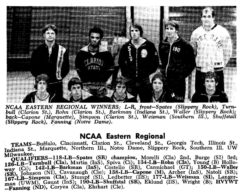 NCAA Eastern Regional Winners