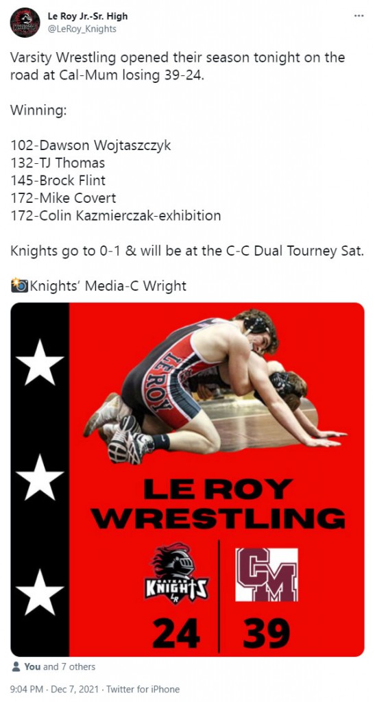 Le Roy loses to Cal-Mum