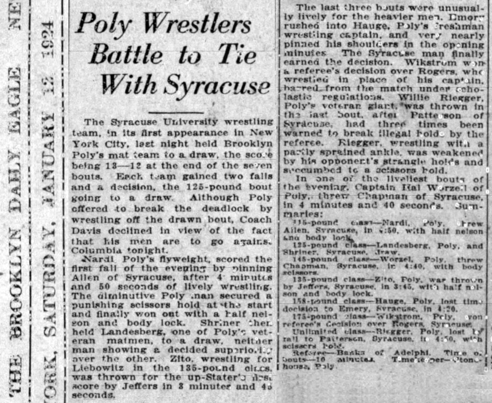Poly Wrestlers Battle to Tie With Syracuse