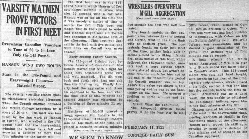 Cornell Matmen Prove Victors In First Meet