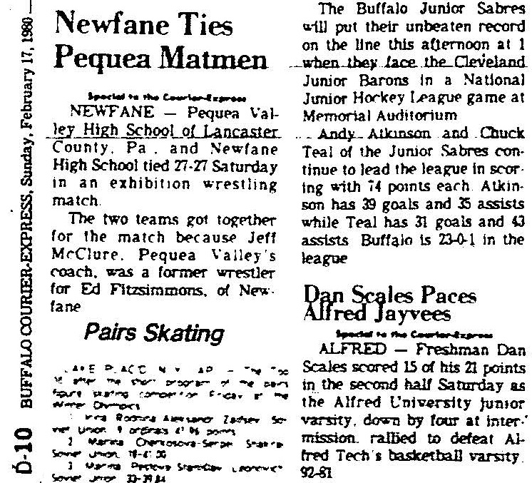 Newfane Ties Pequea Matmen