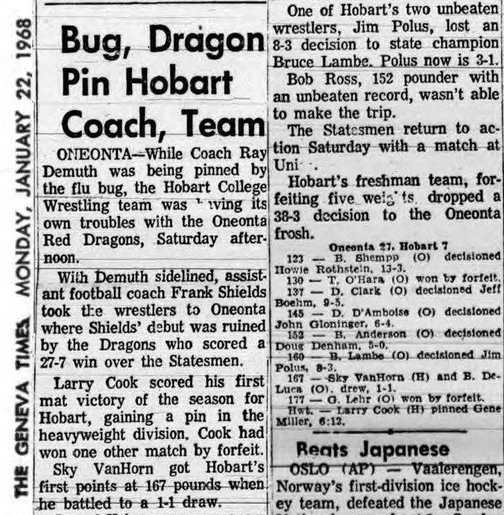 Bug, Dragon Pin Hobart Coach, Team