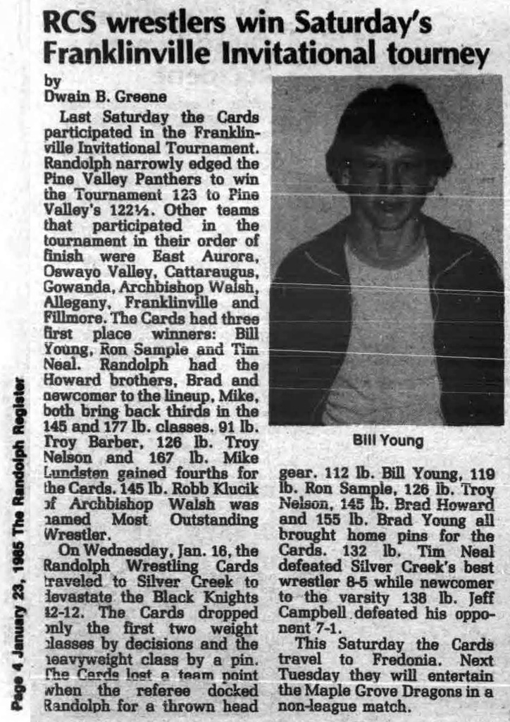 Randolph wrestlers win Saturday's Franklinville Invitational tourney