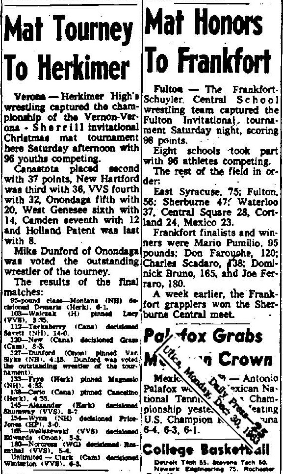 Mat Tourney To Herkimer