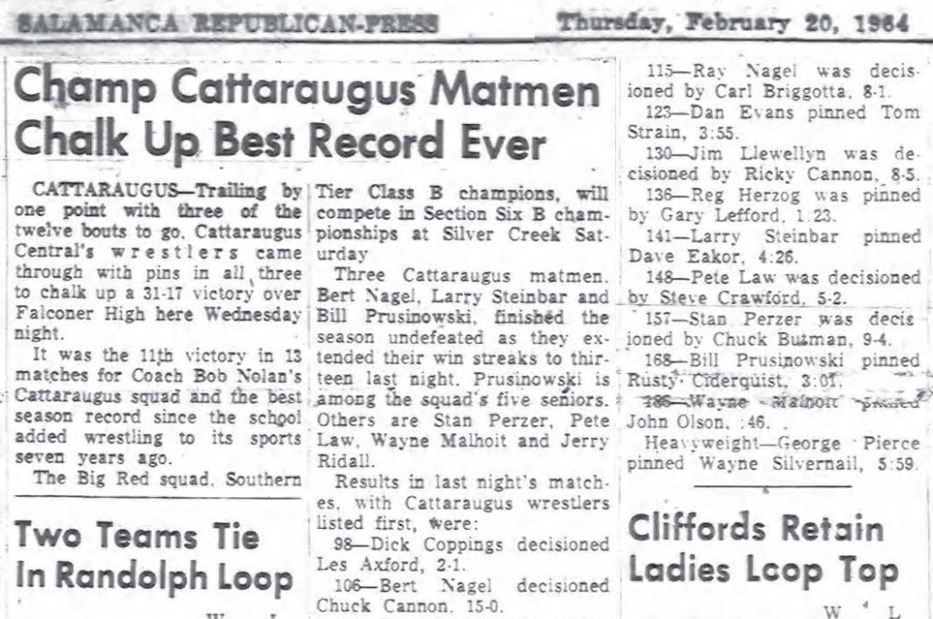 Champ Cattaraugus Matmen Chalk Up Best Record Ever