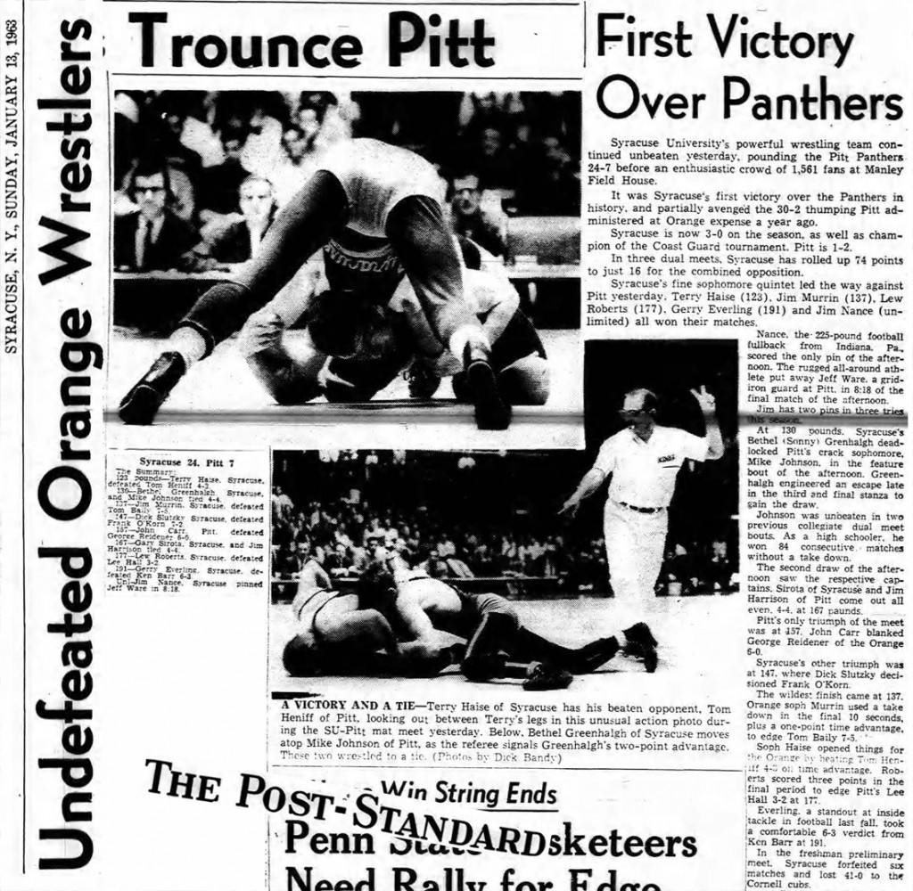 Undefeated Orange Wrestlers Trounce Pitt