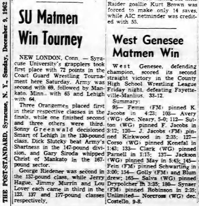 Syracuse Matmen Win Tourney