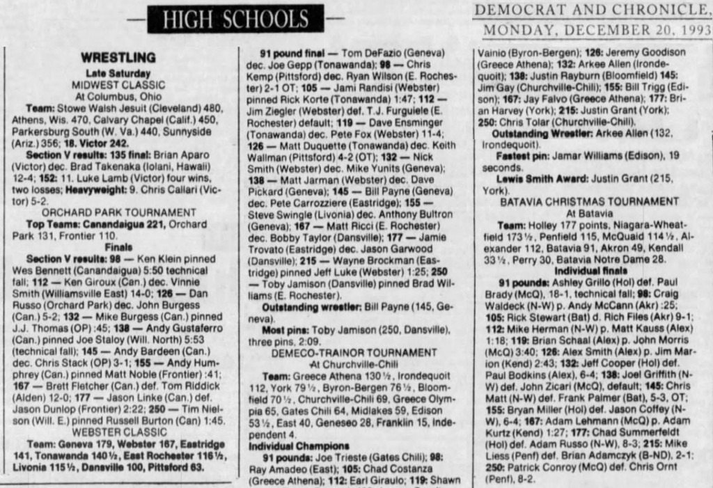 Orchard Park Tournament