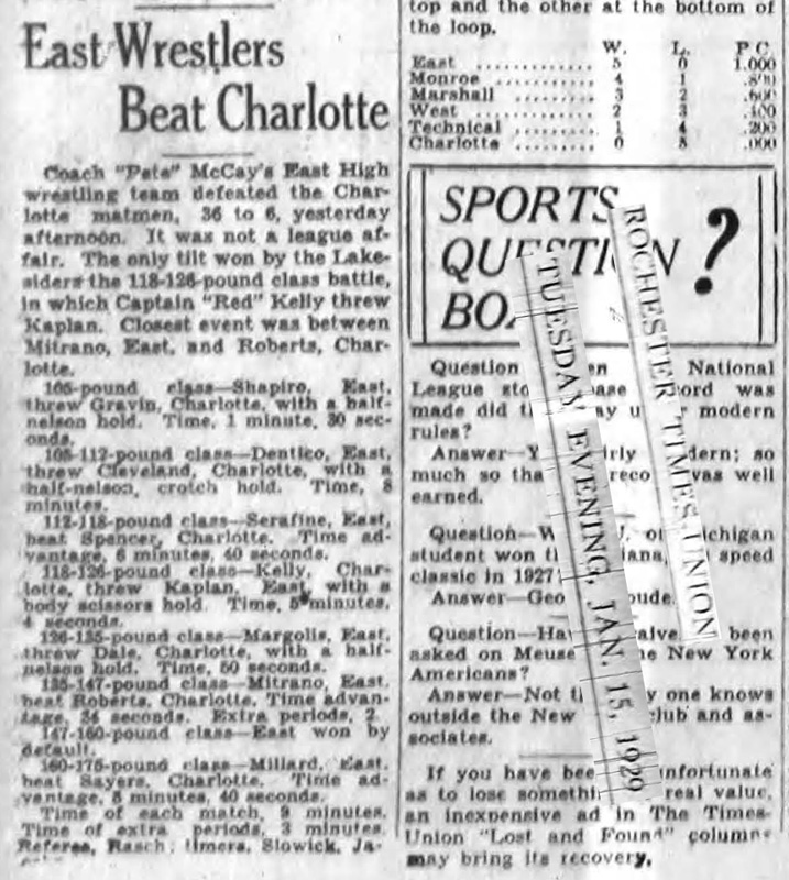 East Wrestlers Beat Charlotte