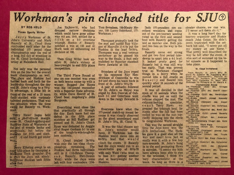 Workman's pin clinched title for SJU