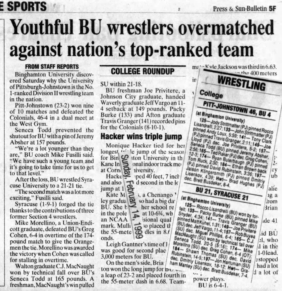 Youthful BU wrestlerrs overmatched against nation's top-ranked team