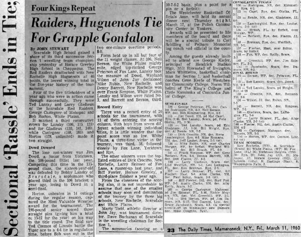 Sectional 'Rassle' Ends in Tie