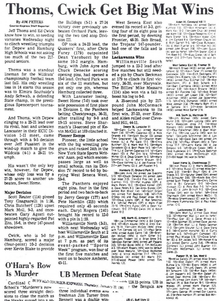 Thomas, Cwick Get Big Mat Wins