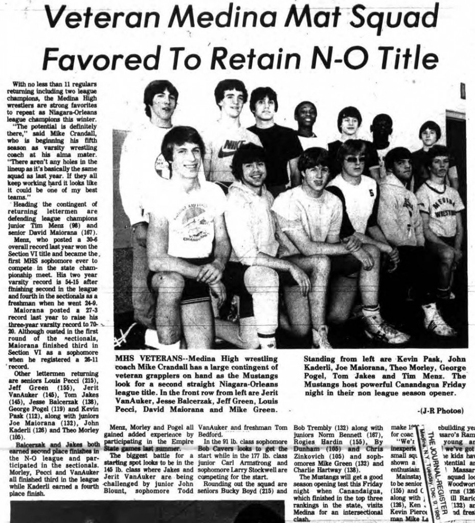 Veteran Medina Mat Squad Favored To Retain N-O Title