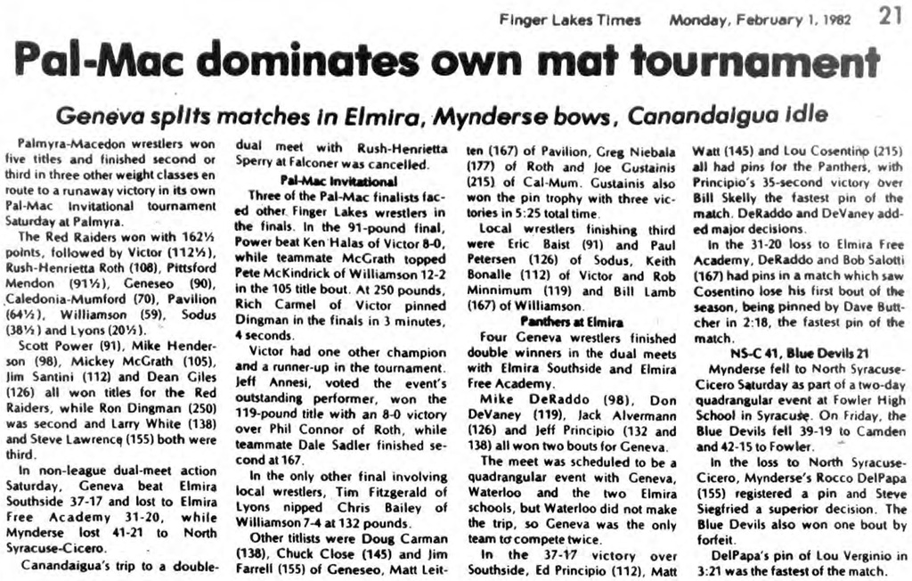 Pal-Mac dominates own mat tournament