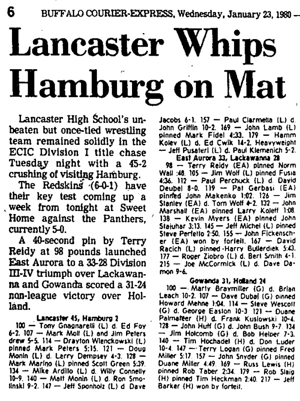Lancaster Whips Hamburg on Mat