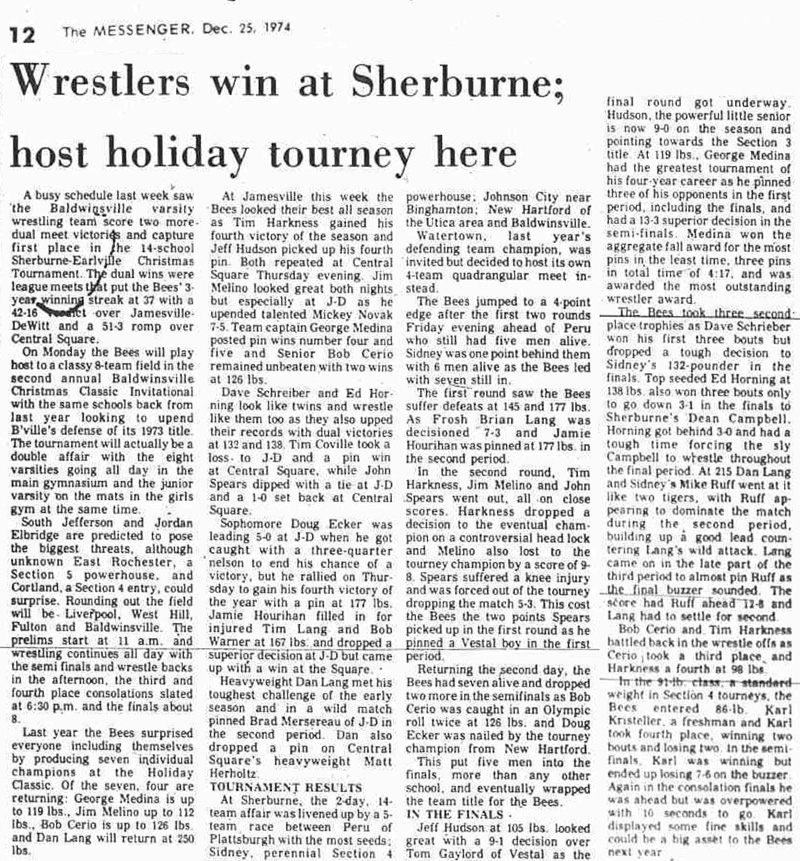 Wrestlers win at Sherburne