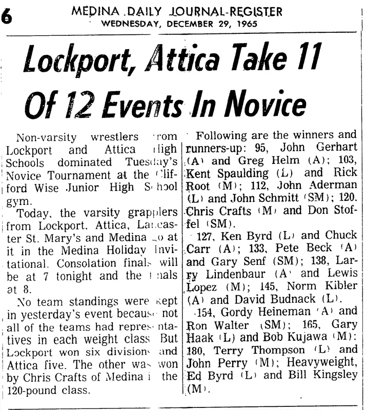 Lockport, Attica Take 11 Of 12 Events In Novice
