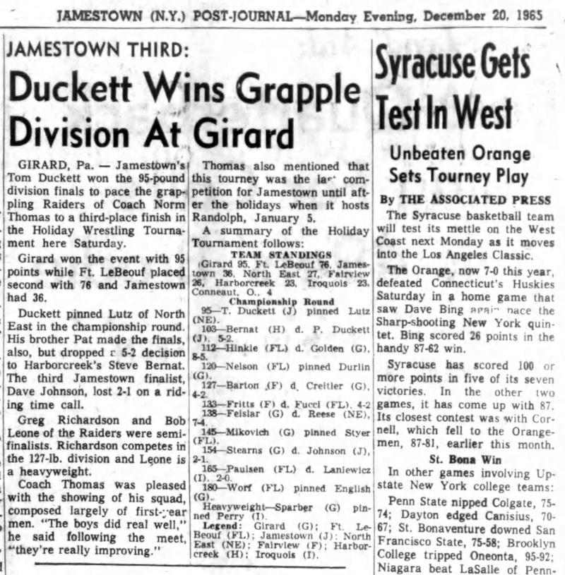 Duckett Wins Grapple Division At Girard