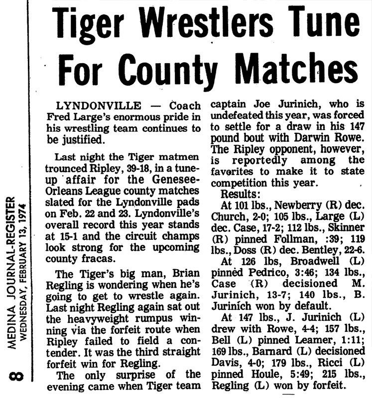 Tiger Wrestlers Tune For County Matches