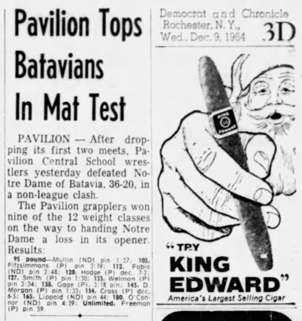 Pavilion Tops Batavians In Mat Test